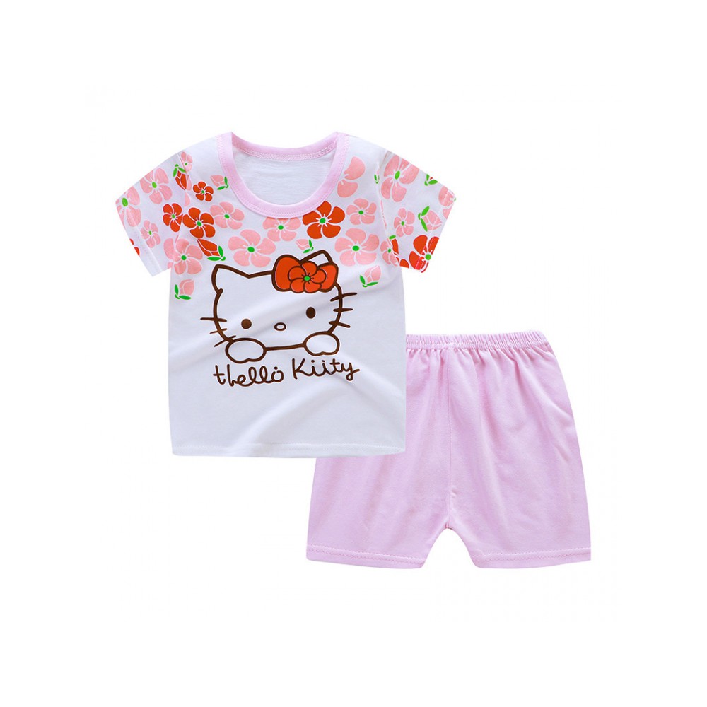 Bộ Áo Thun + Quần Short Hello Kitty Cho Bé - 01.50