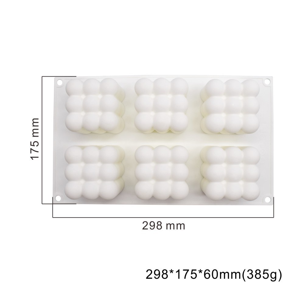 Set 6 Khuôn Silicone Làm Nến 15 Ô Hình Khối Rubik Độc Đáo