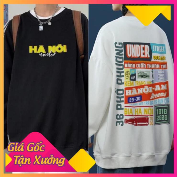 Áo Hoodie nam nữ, áo sweater Chất nỉ bông dầy dặn , form rộng  under Hà Nội Nam Nữ Unisex - In Hình Local Brand