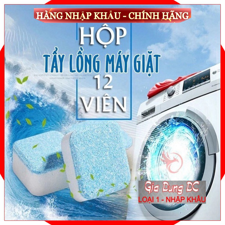 [Sản Phẩm Loại 1] Hộp 12 Viên vệ sinh lồng máy giặt tẩy rửa khử mùi