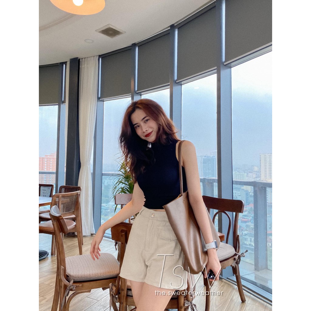 Quần short thô cạp cao 1 túi (Ảnh thật) | BigBuy360 - bigbuy360.vn