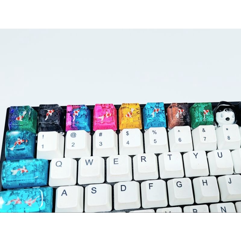 Keycap cá koi mini sắc màu trang trí bàn phím cơ gaming