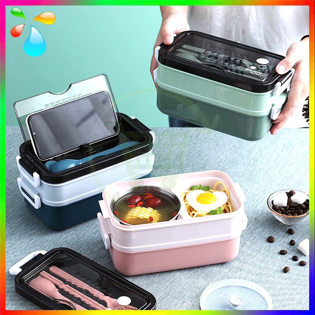 Hộp Cơm 2 Tầng INOX 304 Giữ Nhiệt - Hộp Đựng Cơm Văn Phòng Cao Cấp | BigBuy360 - bigbuy360.vn
