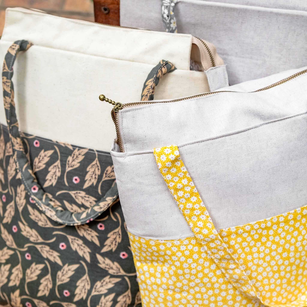 Túi tote vải có khóa miệng đựng được laptop - Túi xách vải canvas linen handmade đi làm đi học tiện lợi