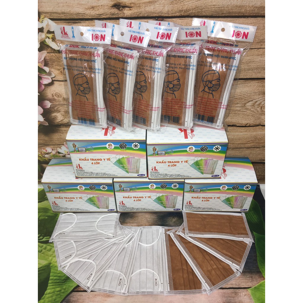 Khẩu Trang Y Tế Màu Nâu 4 Lớp Cá Tính