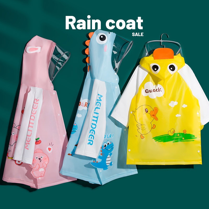 Áo Mưa Liền Thân Hình Vịt Hoạt Hình Cho Bé