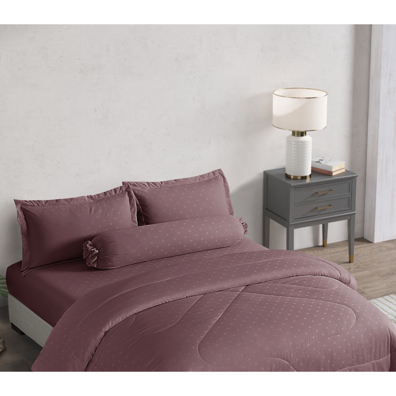 Bộ drap, áo gối NIN Classic màu tím ruốc - C190680 (không kèm mền)