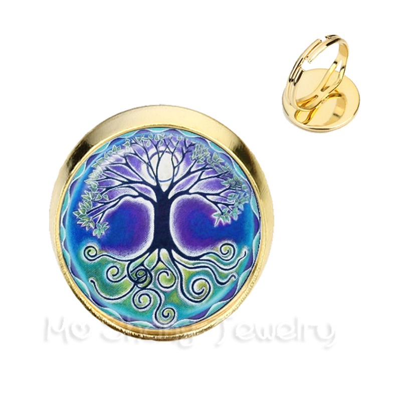 Nhẫn Mặt Kính Hình Hai Con Ngựa Yin Yang Phong Cách Cổ Điển Tự Nhiên Mang Lại May Mắn