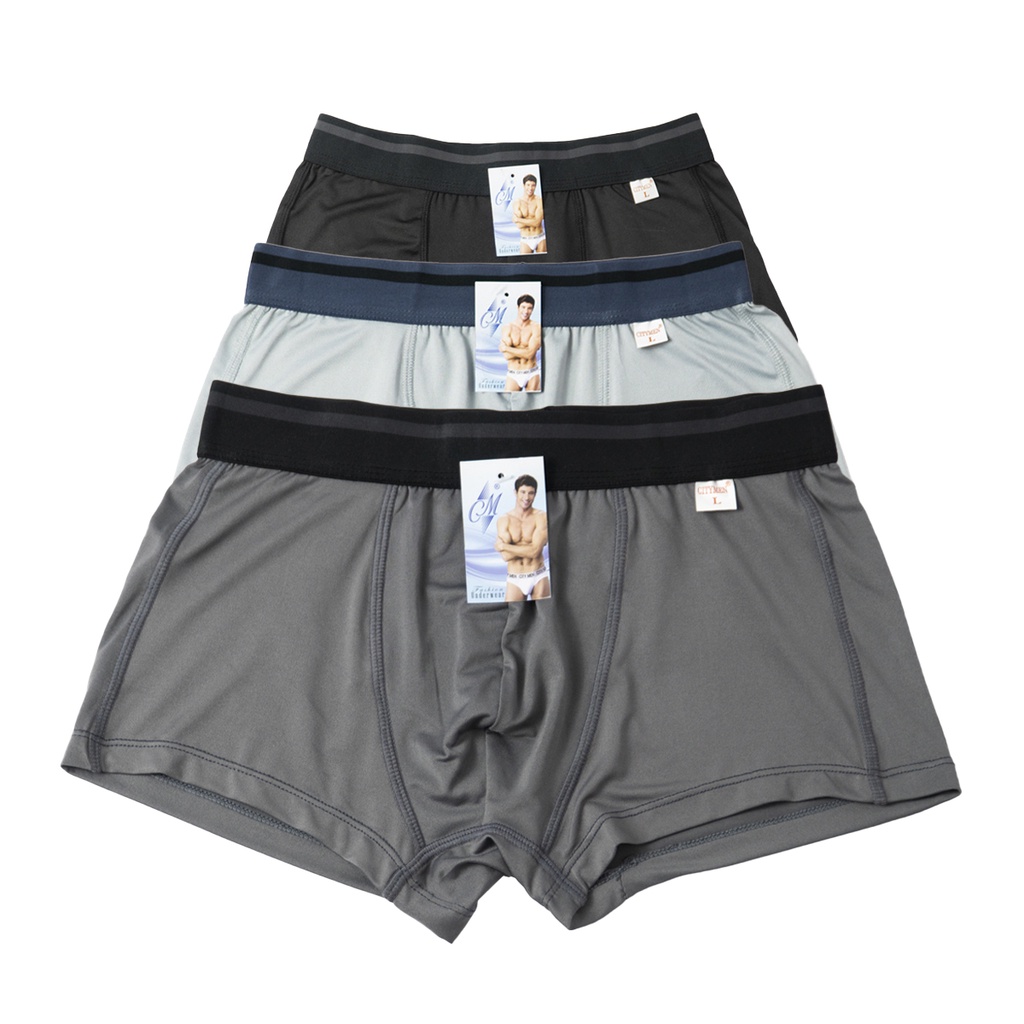 Combo 4 quần lót boxer nam CITYMEN lưng Sọc vải thun lạnh co dãn tốt, dễ chịu quần sịp đùi nam