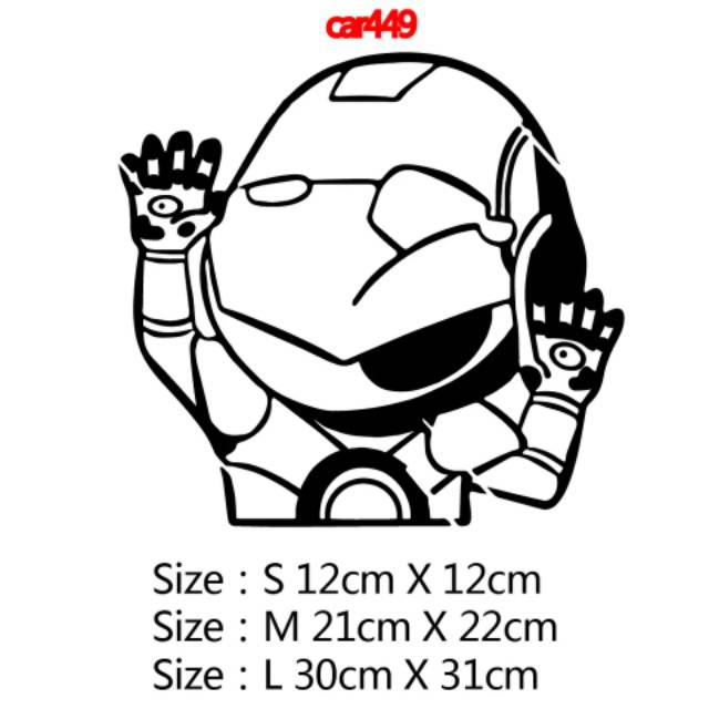 Decal Dán Trang Trí Cửa Sổ Xe Hơi Hình Ironman Chibi Nempel