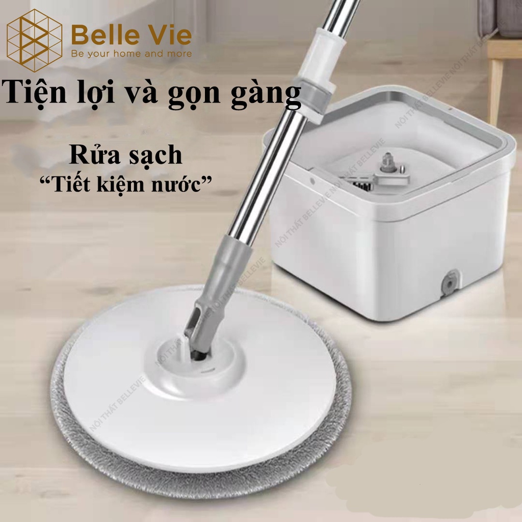 Chổi Lau Nhà Thông Minh BELLEVIE Cây Lau Nhà Tách Nước Gọn Gàng Tiện Lợi Dễ Sử Dụng K09
