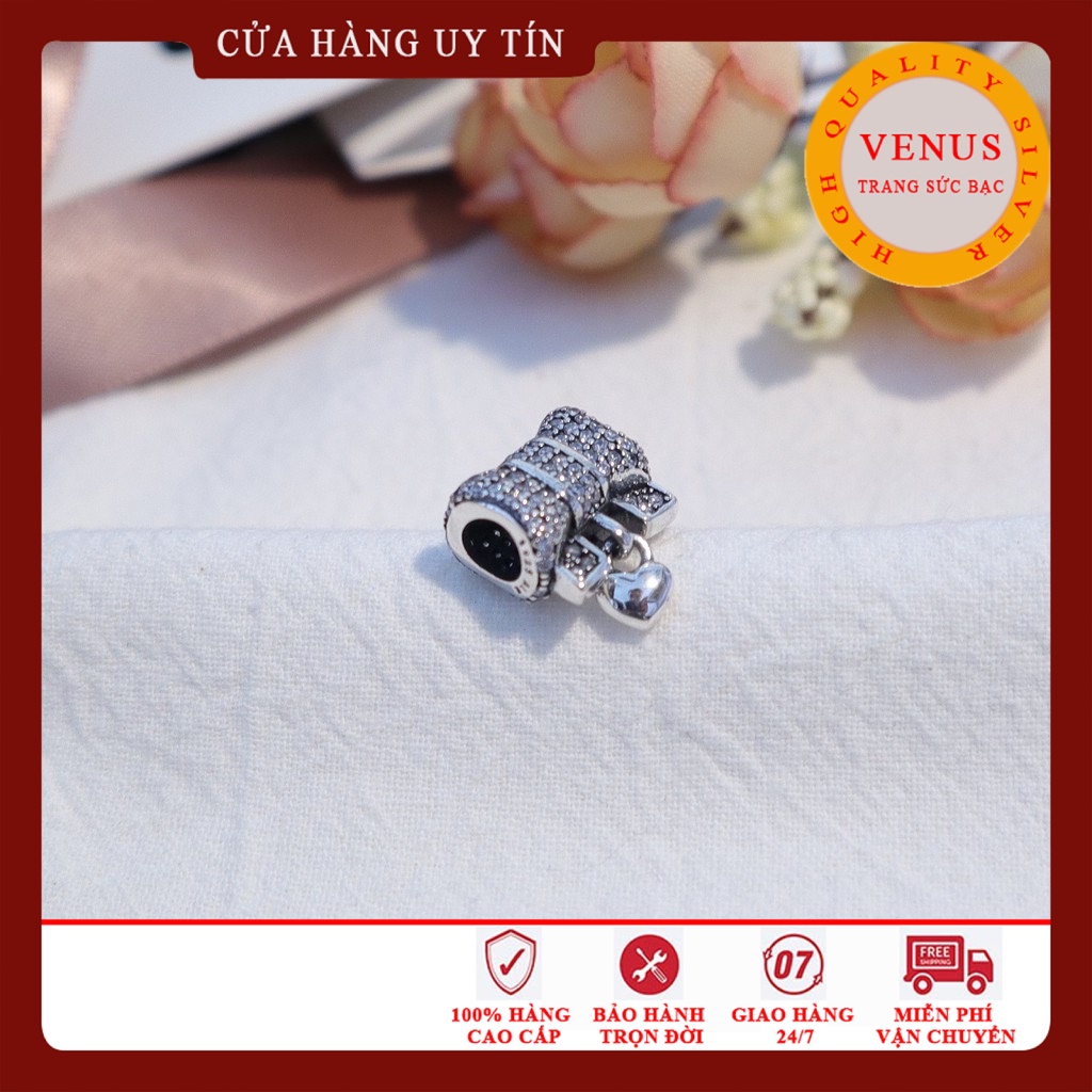 [Hàng cao cấp] Charm bạc 925 hình chiếc nơ gắn đá- Mã sản phẩm VENUSND