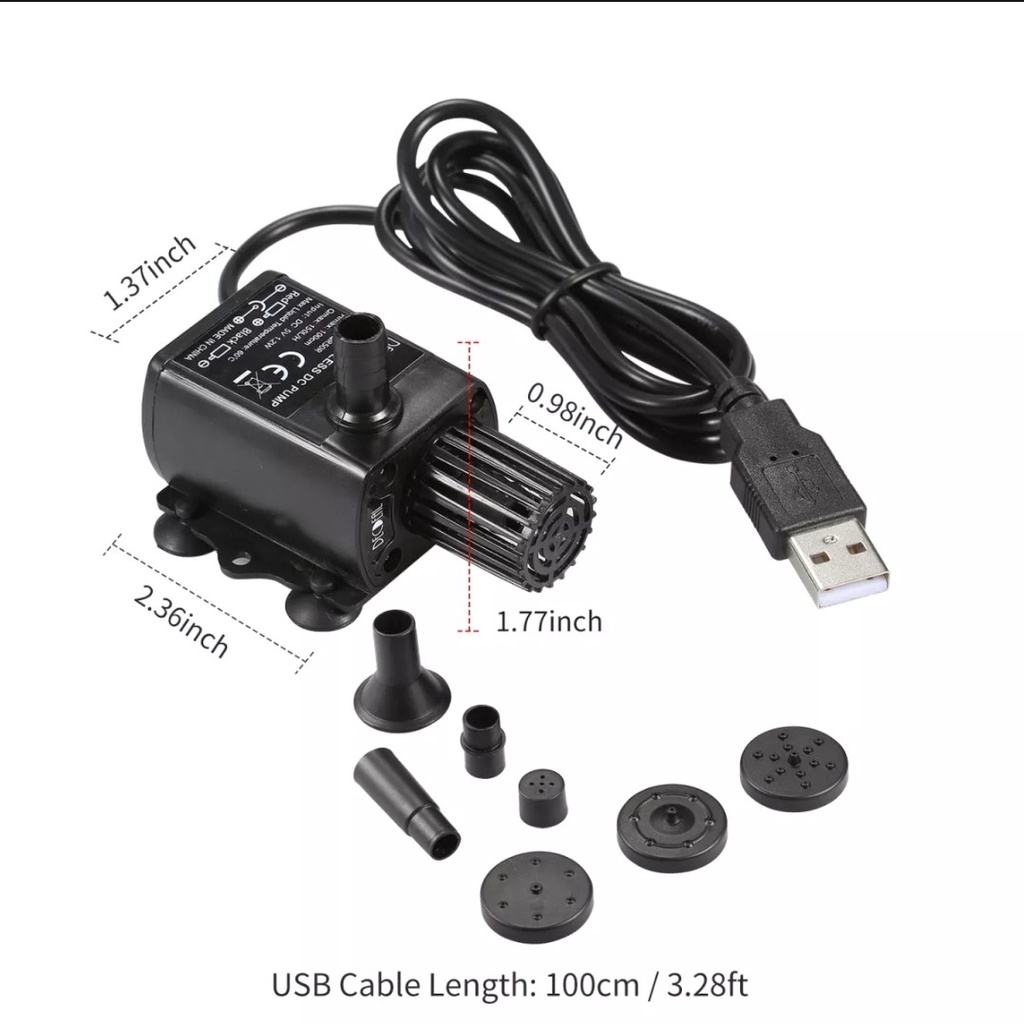 Máy Bơm Nước Mini Không Chổi Than dùng cổng USB 5V 1.2W