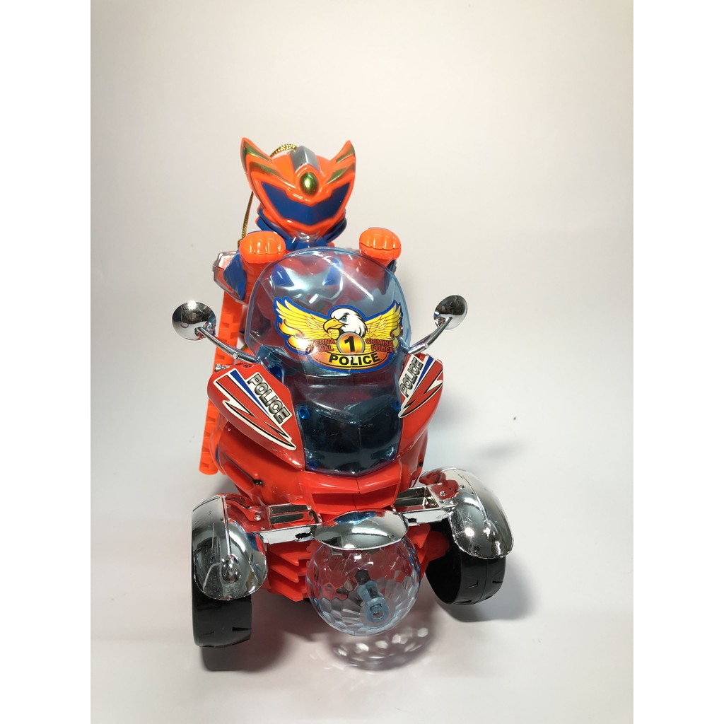 LỒNG ĐÈN TRUNG THU- Robot cưỡi xe mô tô chạy pin, có đèn, có nhạc (Tặng 3 pin AA)