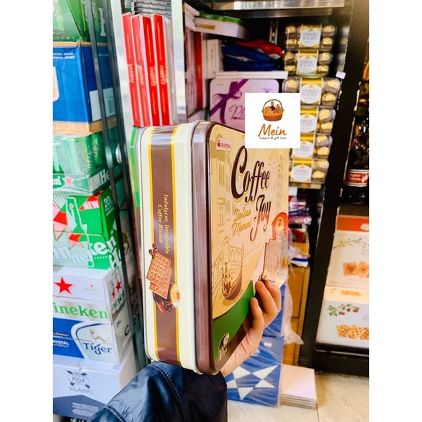Bánh quy vị cà phê coffee joy hộp thiếc sang trọng 450g