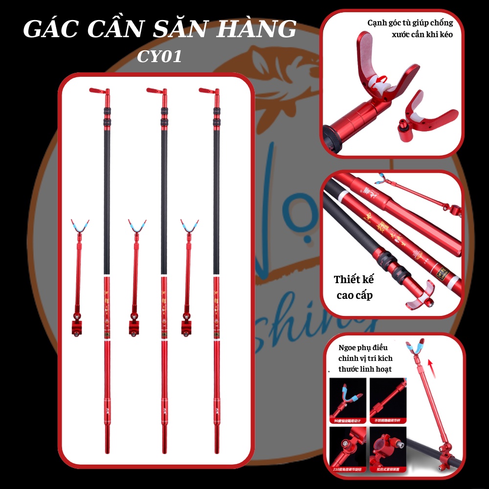 Gác cần Săn Hàng CHIYAO 2m4 - 3m, Gác cần siêu cứng