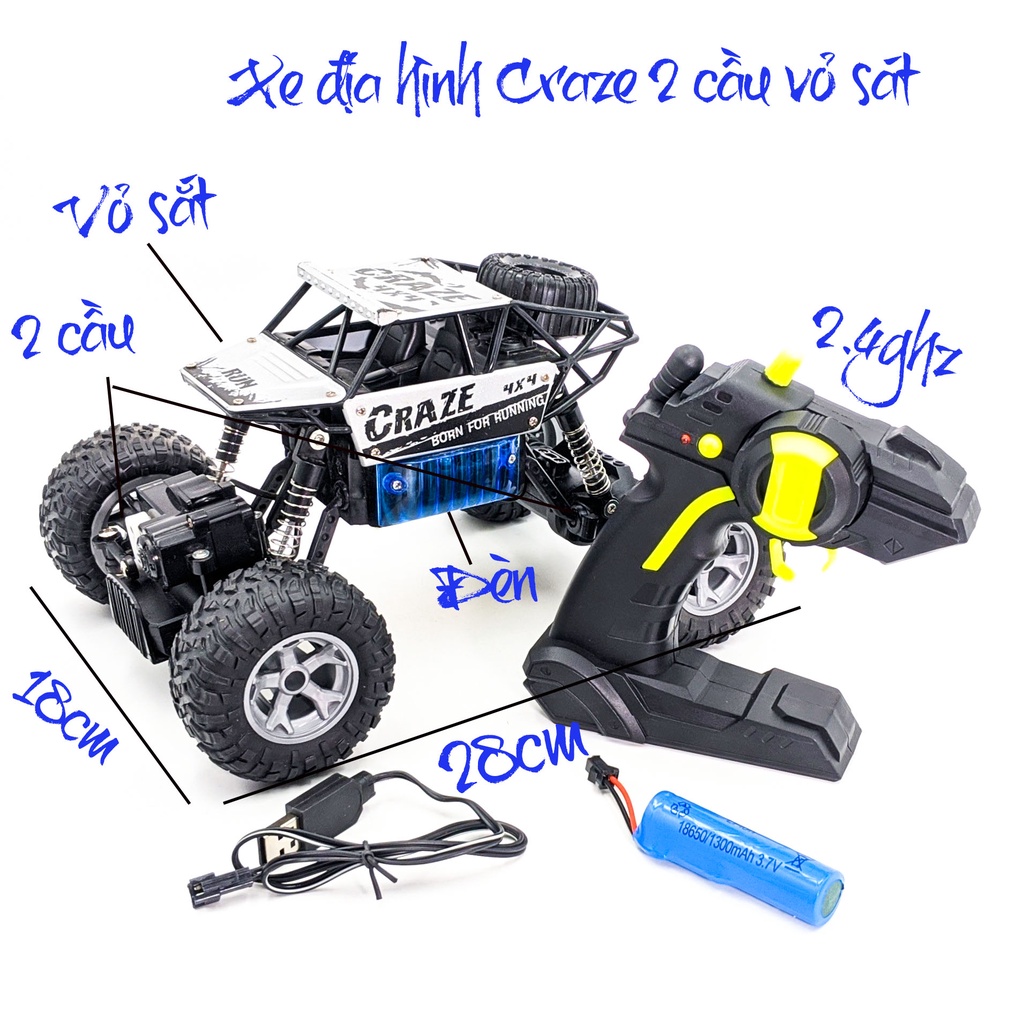 ()Xe điều khiển địa hình ROCK CRAWLER giảm sóc 2 cầu vỏ thép.