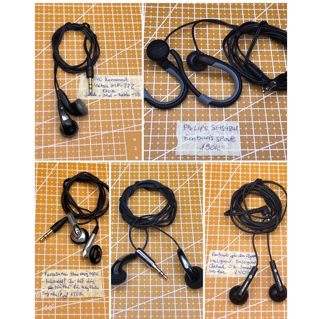 Tai nghe earbuds các mã Sony, Panasonic, Olympus,...E808, E0931...