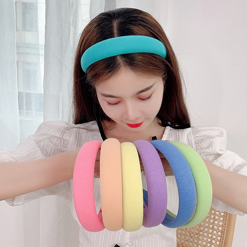Băng Đô Cài Tóc Hình Đôi Cánh Rộng Màu Kẹo Bằng Xốp Dày Dặn Thời Trang Năm 2021 Cho Nữ