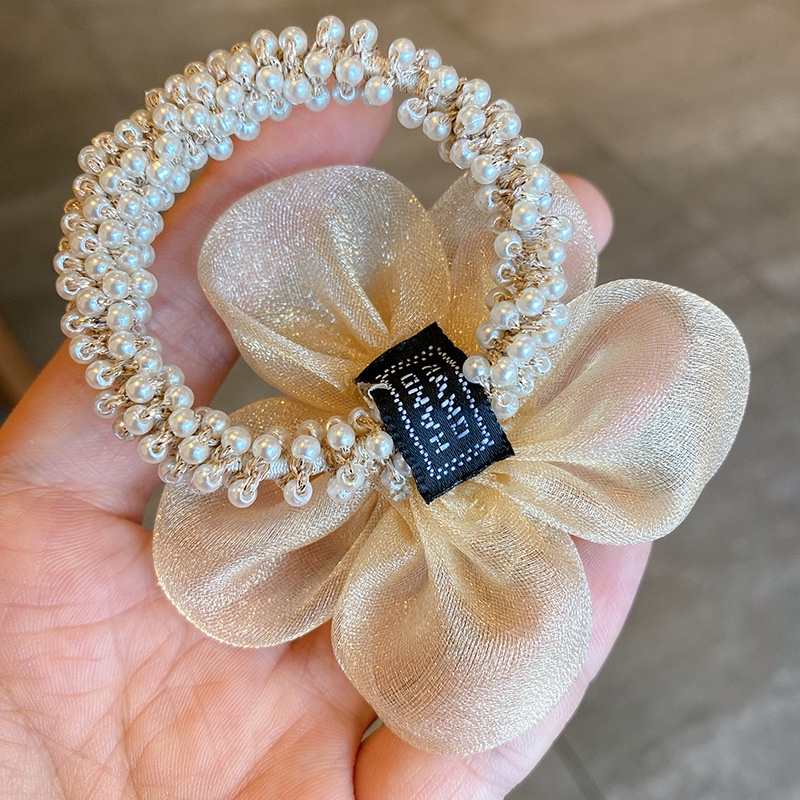 Dây Buộc Tóc Đính Ngọc Trai Toàn Diện Phong Cách Hàn Quốc Cổ Điển