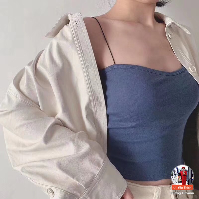 Áo bra thân dài cotton đanh mịn dây mảnh Freesize <55kg FLA52 nội y giá tốt | BigBuy360 - bigbuy360.vn