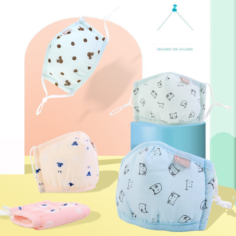 Khẩu trang cho bé 3D xuất Hàn với 4 lớp chống bụi - Có nút chỉnh quai đeo ❤ ❤ ❤