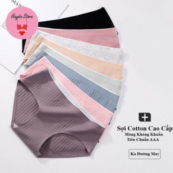 Set 5 Quần Lót Nữ Cotton Gân Tăm Không Đường May Siêu Kháng Khuẩn CT-06