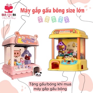 Máy gắp thú bông mini size lớn, bắn đậu lâu đài lớn có chân, hình gấu có đèn, nhạc, xinh xắn
