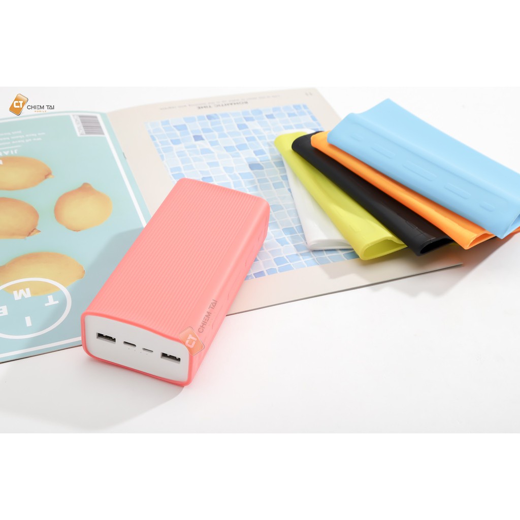 Bao silicon pin sạc dự phòng 30000mAh Xiaomi gen 3 18W mau ngẩu nhiên