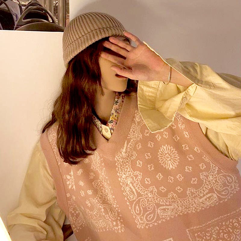 Áo len gile nữ Hàn Quốc form rộng chất liệu mềm mịn kiểu dáng phong cách thời trang thu đông Hàn Quốc M69HD | WebRaoVat - webraovat.net.vn