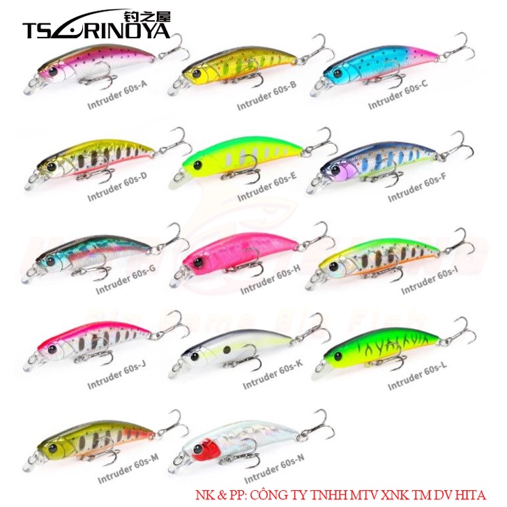 Mồi lure câu cá Tsurinoya Minnow DW107 chuyên câu chẽm, mú, lóc, chim Hitalure