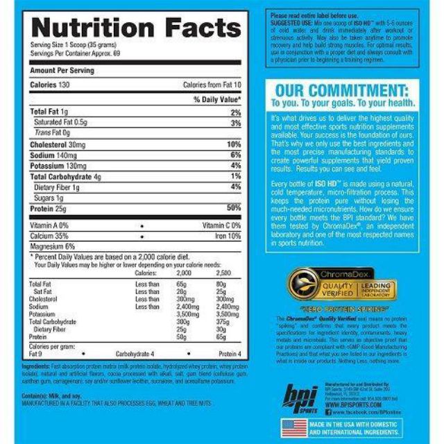 Sữa Tăng Cơ 500gam ISO HD BPI Whey Protein Gói Dùng Thử