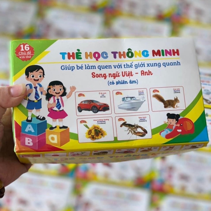 Bộ thẻ học thông minh 16 chủ đề Tiếng anh tiếng việt
