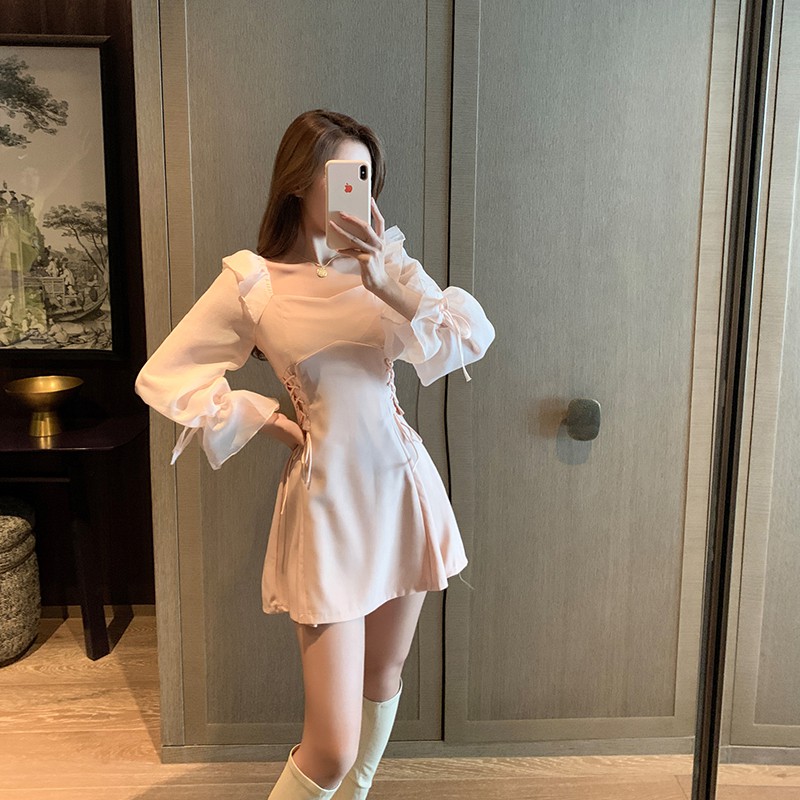 Đầm nữ dáng xòe tay dài mini Emilyshop