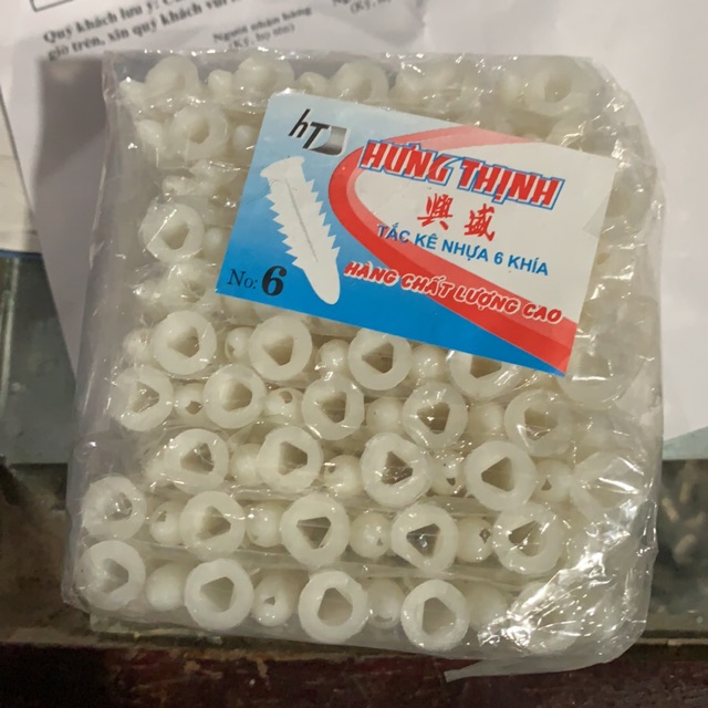 Nở nhựa tắc ke 100 cái dùng cho mũi khoan 6 8 10 12