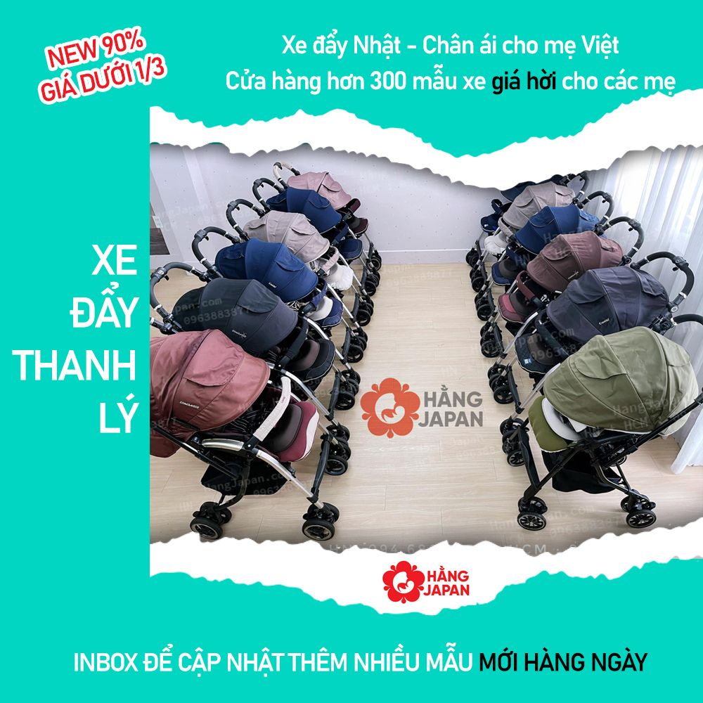 Xe đẩy thanh lý Combi Mechacal White Label CZ400 cho bé - Dòng xe Nhật đẩy được 2 chiều, siêu nhẹ