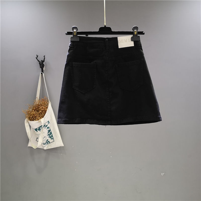 Jiashucheng Chân Váy Denim Lửng Dài Ngang Gối Ôm Dáng Phối Túi Phong Cách Hàn Quốc Mùa Hè Mới Cho Nữ