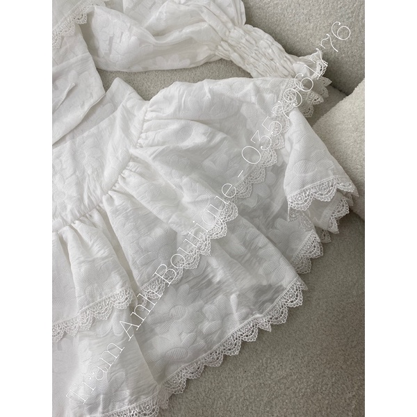 Set áo trễ vai chân váy hoa bigsize Briebrie cao cấp, chất liệu voan hoa in nổi, sang chảnh - 292
