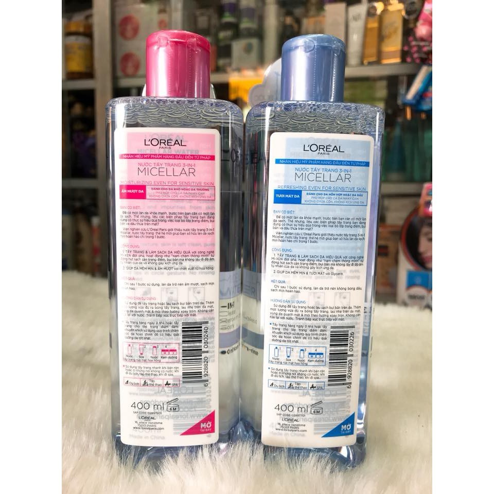 Nước Tẩy Trang Làm Sạch Sâu L'Oreal Micellar Water 3 In 1 Deep Cleansing