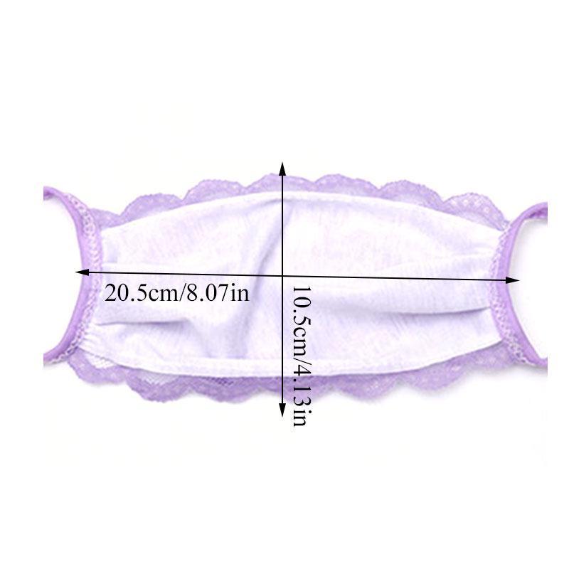 Khẩu Trang Cotton Chống Bụi Thoáng Khí Phối Ren Thời Trang