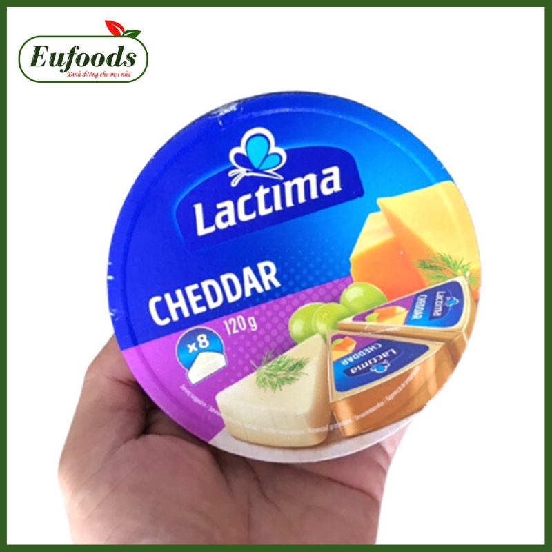 DATE T3/2024 Phô Mai Hộp Tròn Lactima Cheddar Ba Lan 120g