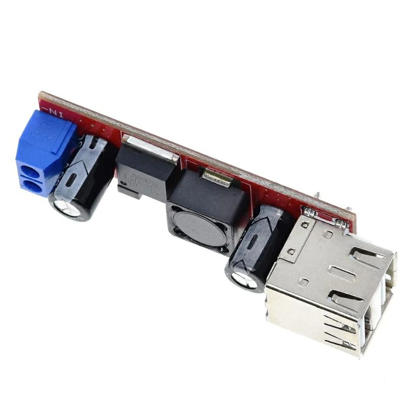 Module hạ áp 9V, 12V, 24V, 36V sang 5v - 3A chế sạc điện thoại cho máy cày, máy xúc, xe tăng