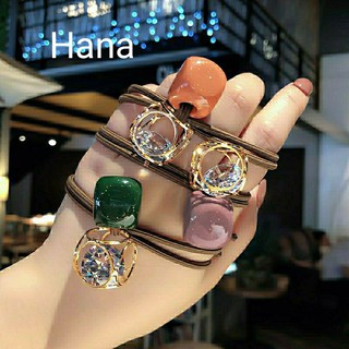 Dây cột tóc đính đá, dây cột tóc hình học cho nữ