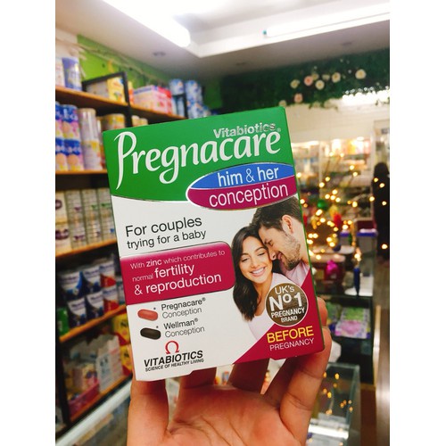 Viên tăng thụ thai cho nam nữ Pregnacare Him and Her Conception 60 viên của Anh Quốc dành cho cả nam và nữ