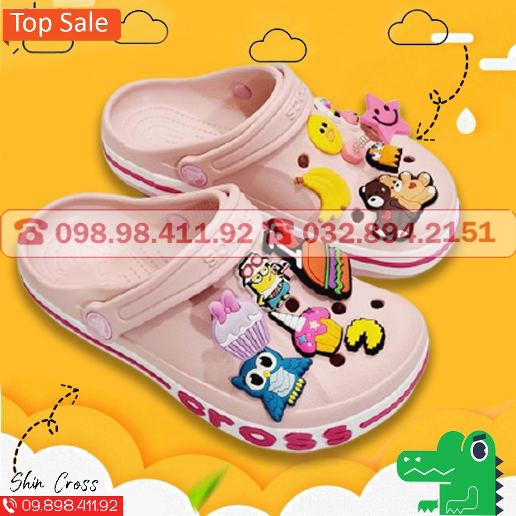 dép Cross BAY A CHO BÉ nhiều màu tặng thêm 6 jibitz Cross