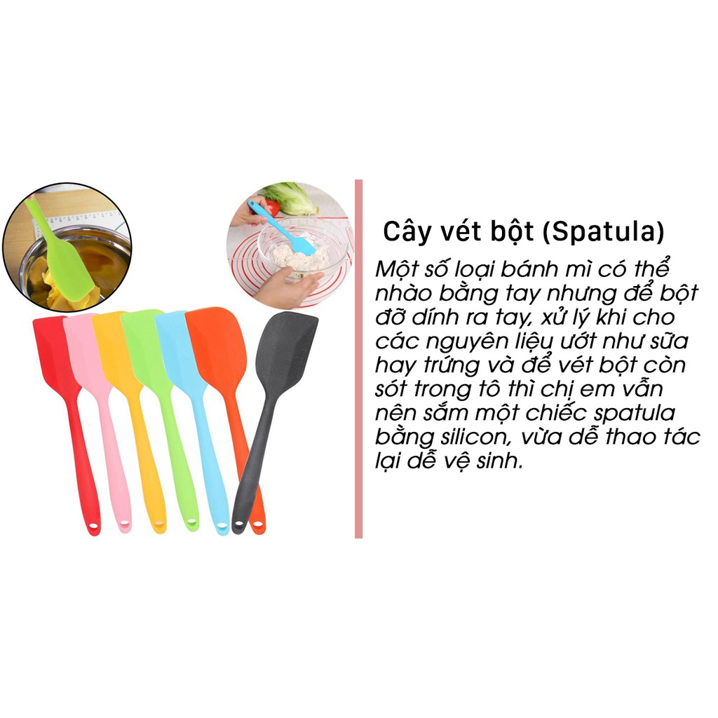 Spatula-Phới dẹt trộn bột vét bột đa năng dài 21cm