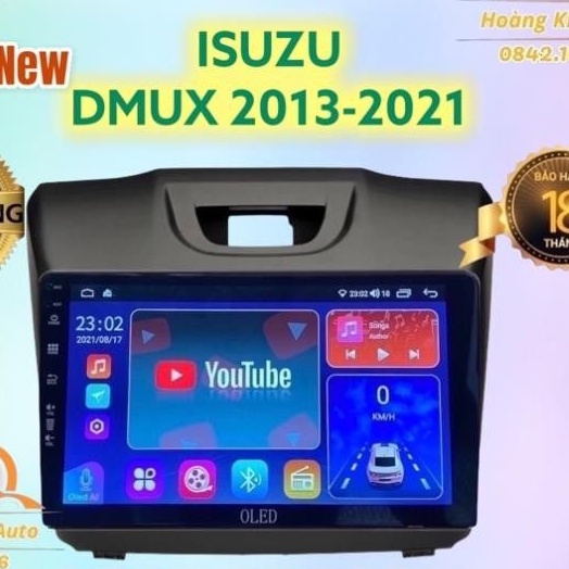 Màn hình android OLED C8S liền cam 360 New theo xe Dmax 2013- 2021 kèm dưỡng và jack zin