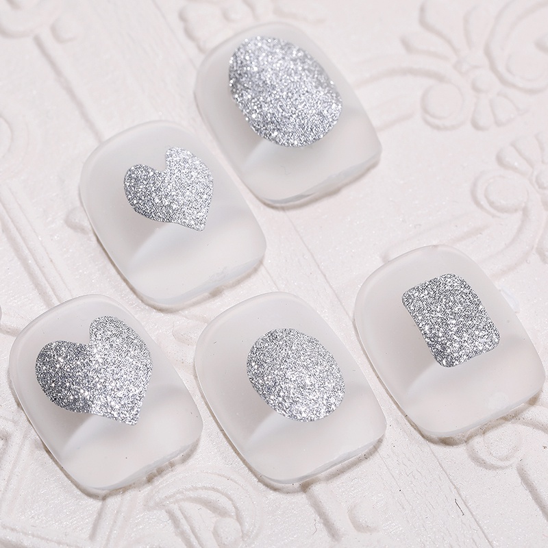 UR SUGAR Nhãn dán trang trí móng tay hình ngôi sao/trái tim 3D dễ thương