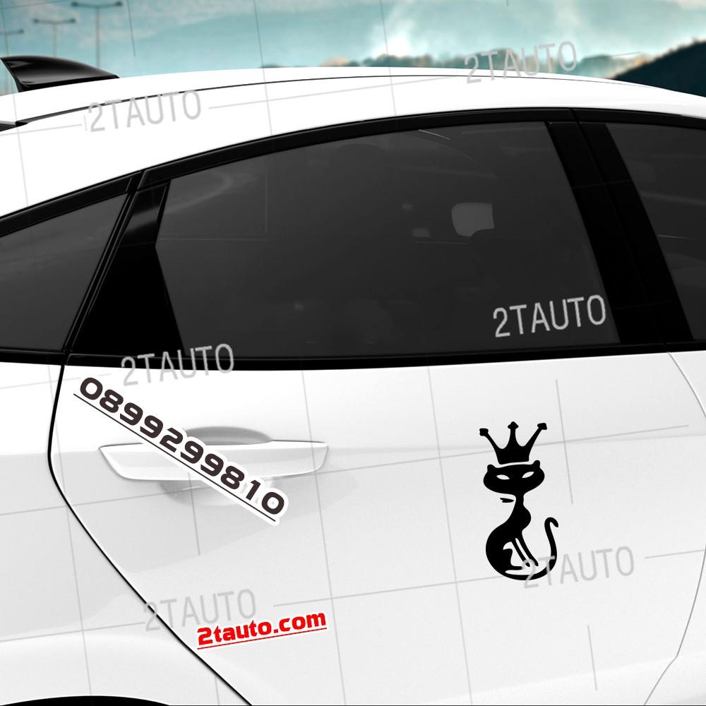 Tem decal HÌNH CON MÈO dán xe nhiều kích thước, chống thấm nước, logo CHÚ MÈO dán trang trí ô tô xe hơi - MẪU 8