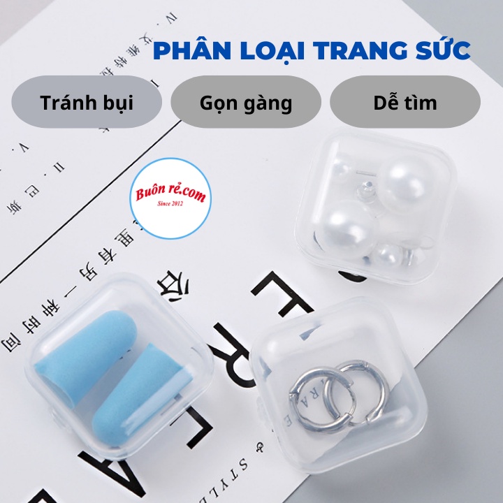 Hộp đựng trang sức trong suốt- Hộp mini đựng trang sức nhỏ gọn tiện lợi Br01668